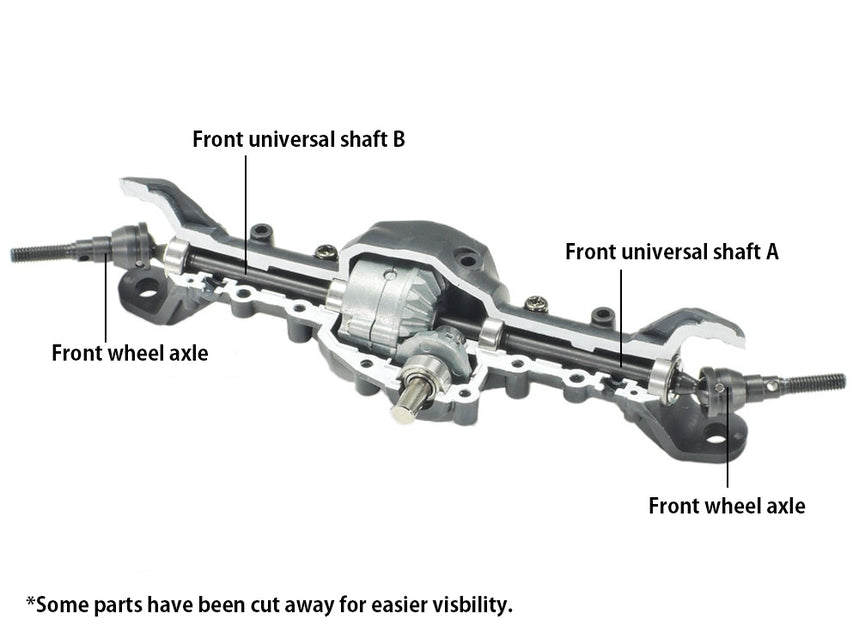 Tamiya Hop-Up Options 54984 CC-02 Front Assembly Universal Shafts Left/Right