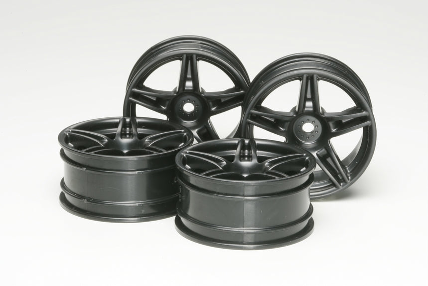Tamiya Spare Parts 51263 Black Twin 5-Spoke Wheel 4pcs 26mm Offset +4