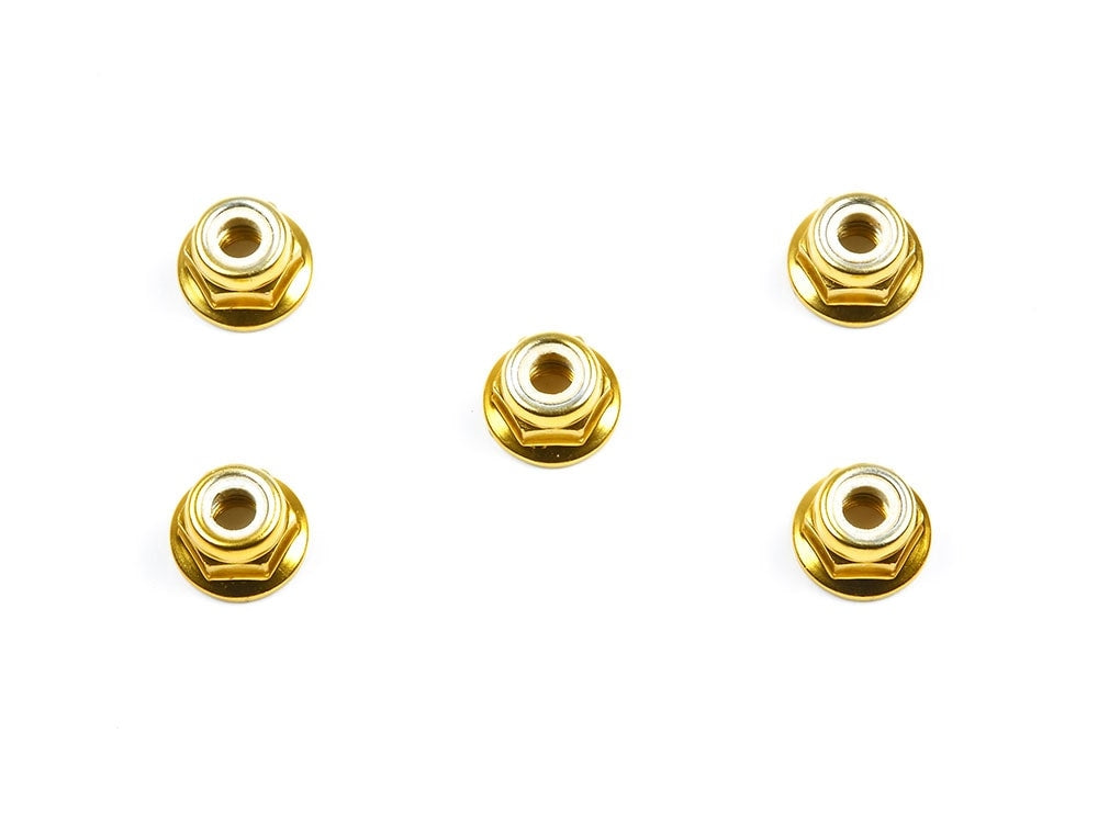 Tamiya Hop-Up Options 53161 4mm Gold Anodized Aluminum Flange Lock Nuts