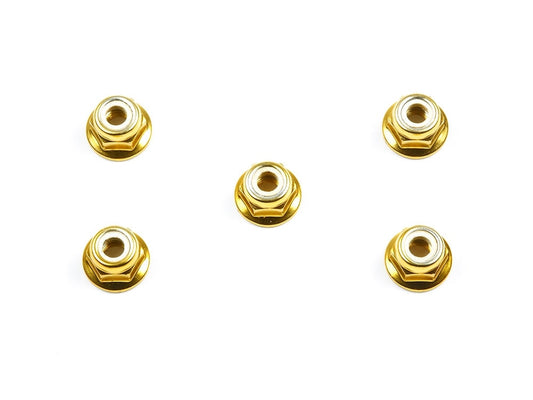 Tamiya Hop-Up Options 53161 4mm Gold Anodized Aluminum Flange Lock Nuts