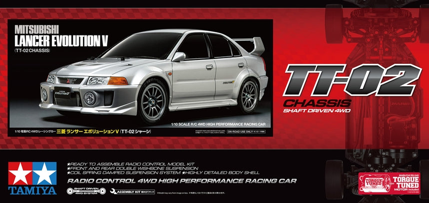 Tamiya 1/10 RC 58713 Mitsubishi Lancer Evolution V TT02