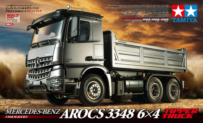 Tamiya 1/14 RC 56357 Mercedes Benz Arocs 3348 Silver Tipper Truck